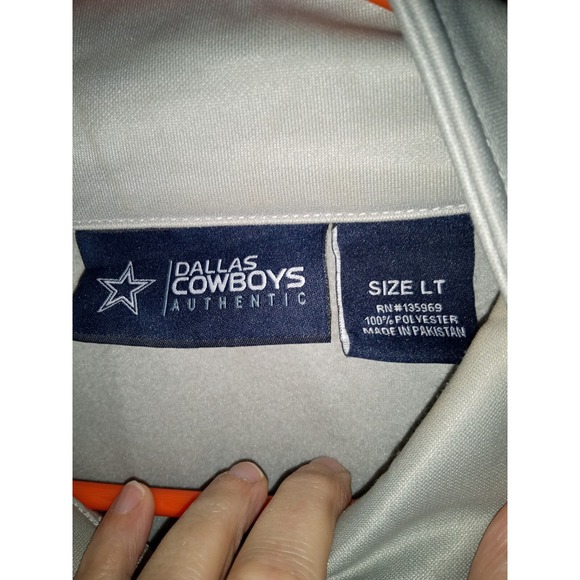 DALLAS COWBOYS Blue & Gray NFL TRACK JACKET~Men's Large Tall Varsity Zip - Picture 7 of 11